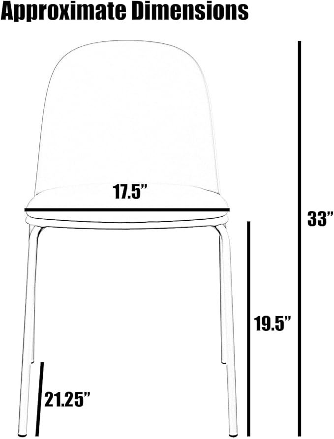2xhome Modern Stackable Armless Dining Chair | Plastic Shell Seat - Image 3
