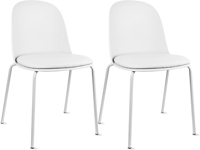 2xhome Modern Stackable Armless Dining Chair | Plastic Shell Seat by 2xhome