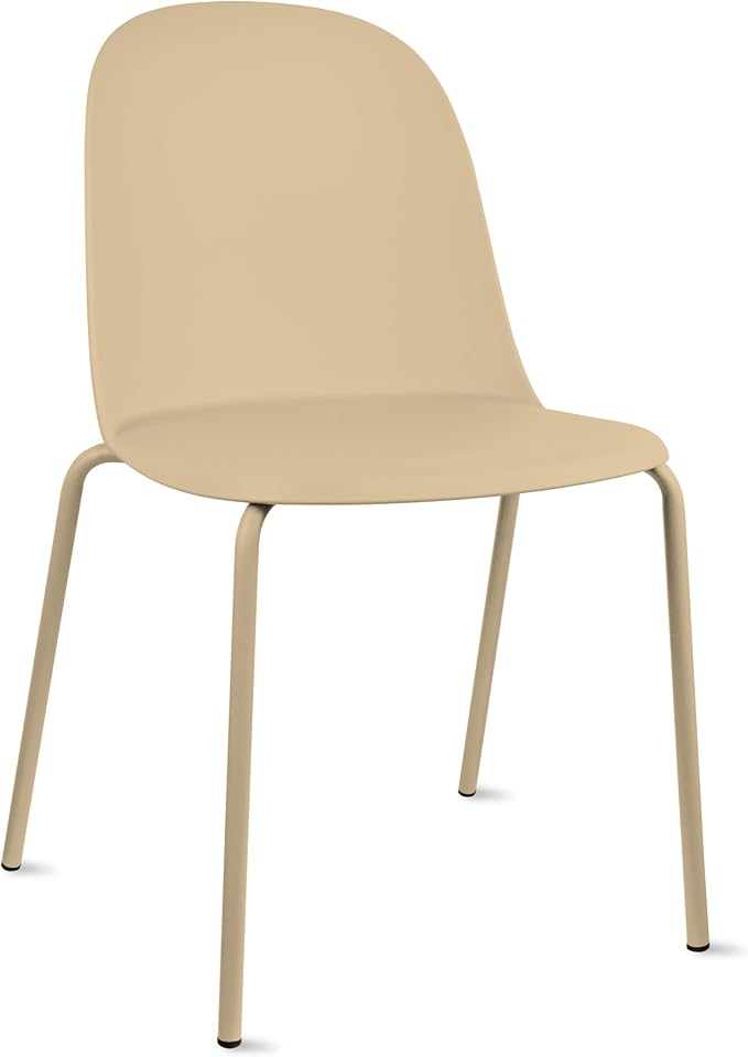 2xhome Modern Stackable Armless Dining Chair | Plastic Shell Seat - Image 4
