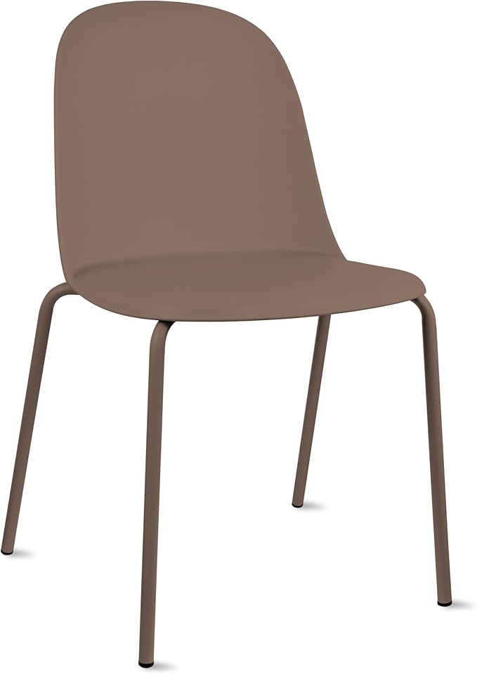 2xhome Modern Stackable Armless Dining Chair | Plastic Shell Seat - Image 4