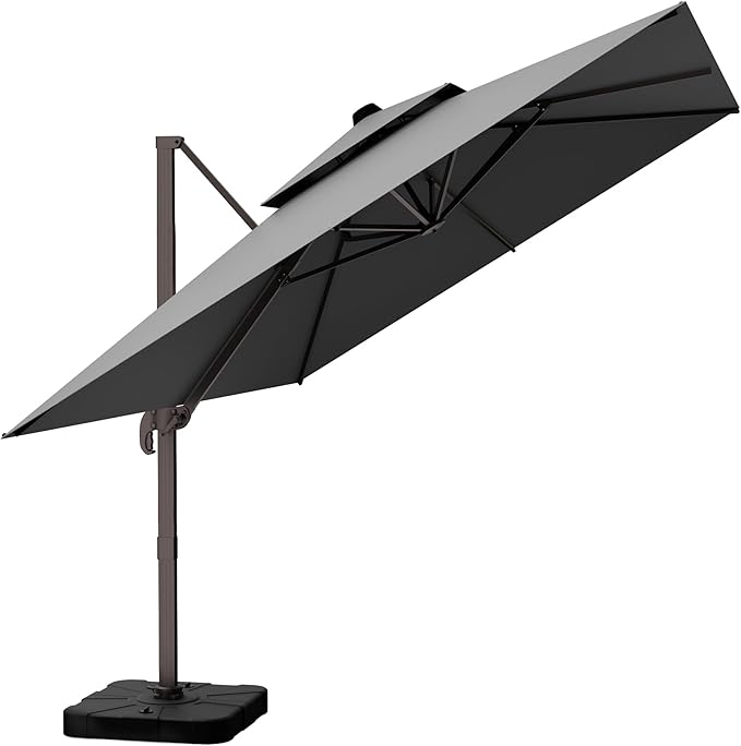 10' X 13' Outdoor Patio Umbrella Large Rectangle Cantilever Umbrella Heavy Duty by ORYNTREX