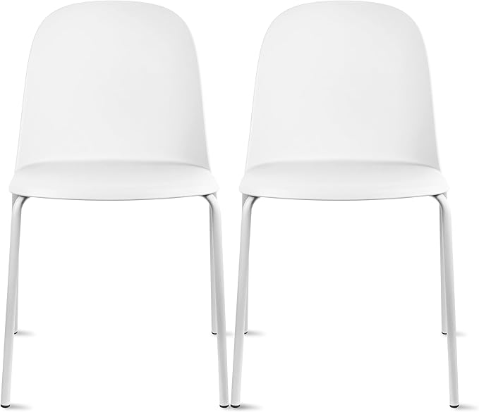 2xhome Modern Stackable Armless Dining Chair | Plastic Shell Seat by 2xhome