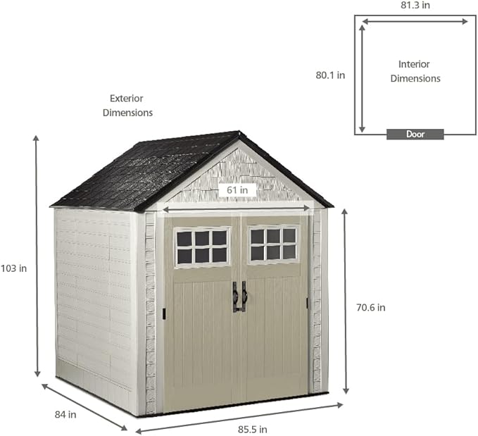 Rubbermaid 7 Foot by 7 Foot Weatherproof Outdoor Storage Shed - Image 5