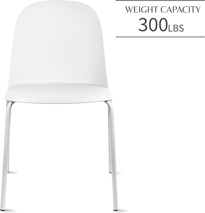 2xhome Modern Stackable Armless Dining Chair | Plastic Shell Seat - Image 5