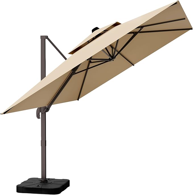 10' X 13' Outdoor Patio Umbrella Large Rectangle Cantilever Umbrella Heavy Duty by ORYNTREX