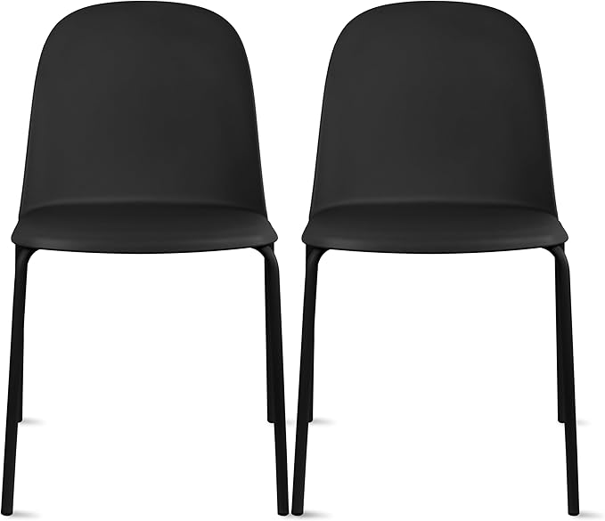 2xhome Modern Stackable Armless Dining Chair | Plastic Shell Seat by 2xhome