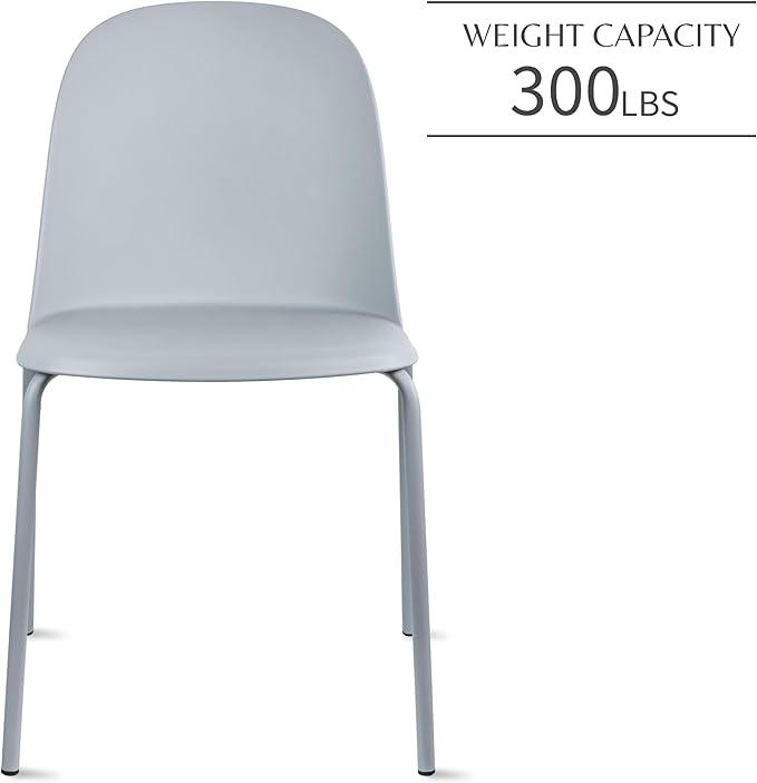 2xhome Modern Stackable Armless Dining Chair | Plastic Shell Seat - Image 5