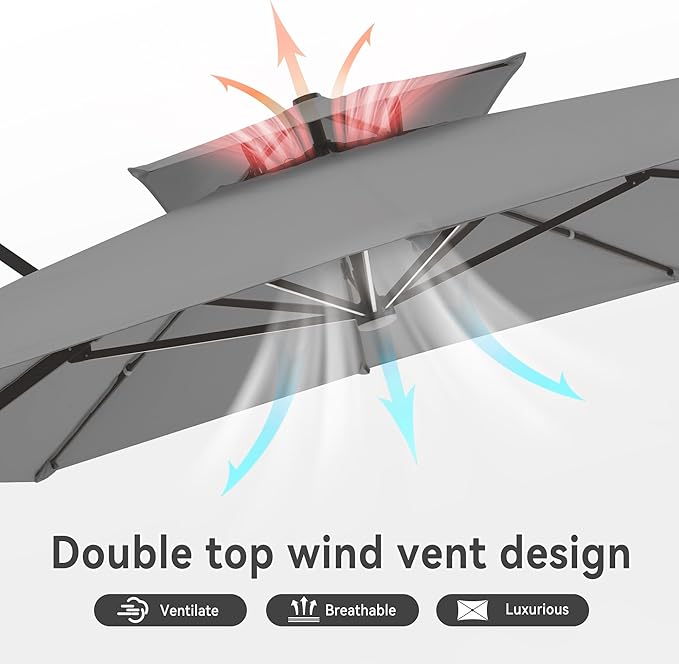 10 X 13 FT Cantilever Outdoor Patio Umbrella - Image 6