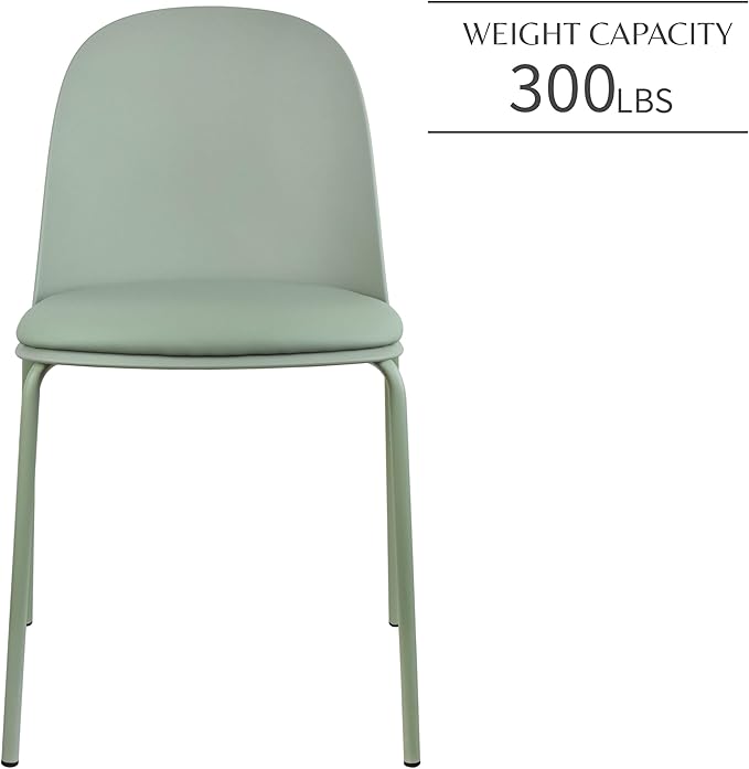 2xhome Modern Stackable Armless Dining Chair | Plastic Shell Seat - Image 5