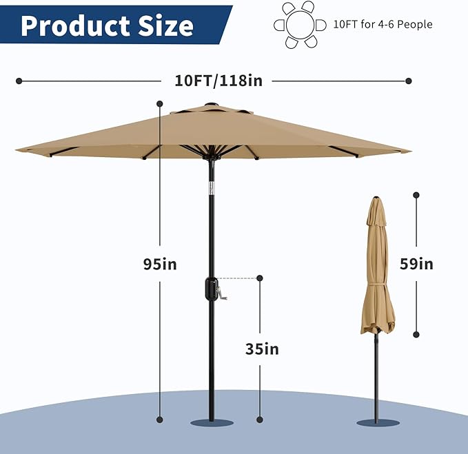 10 ft Patio Umbrella - Image 5