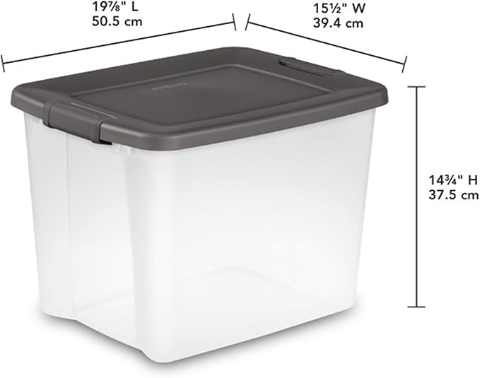 Sterilite 18-Pack Plastic Storage Bins w/ Lids, Shelf Totes Clear Containers - Image 3