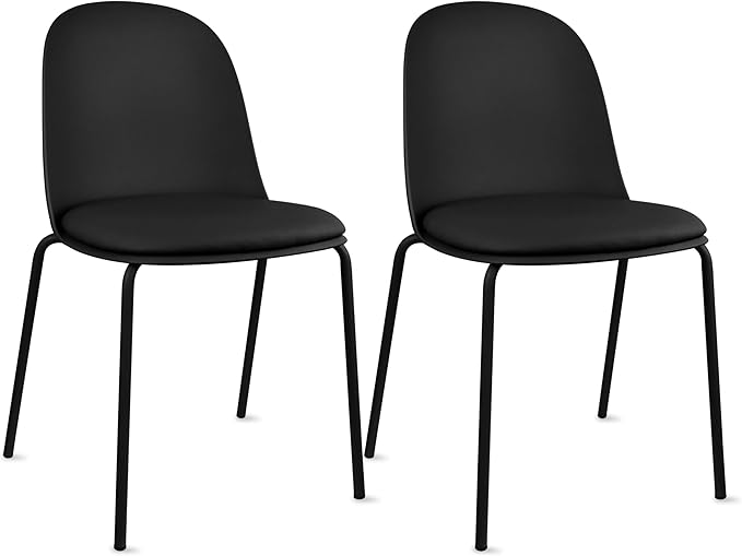 2xhome Modern Stackable Armless Dining Chair | Plastic Shell Seat by 2xhome
