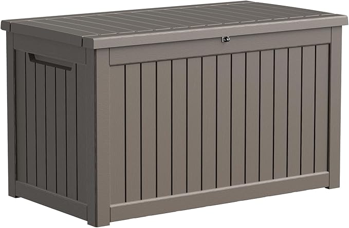280 Gallon Resin Deck Box, Lockable Patio Outdoor Storage Box by OutdoorLivingPerfected