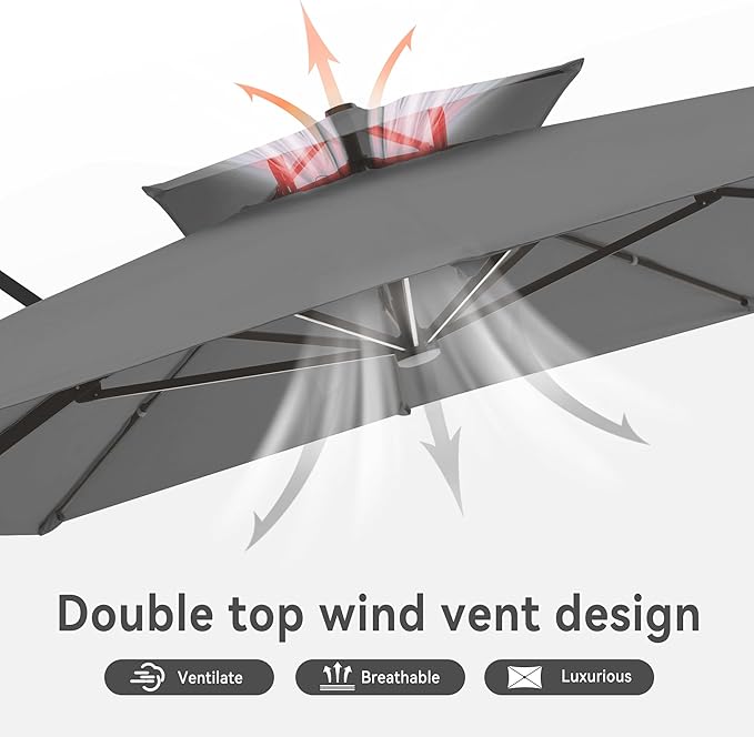 10 X 13 FT Cantilever Outdoor Patio Umbrella - Image 6