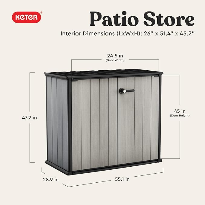 Keter Patio Store 4.6 x 4.0 ft. Resin Outdoor Storage Shed - Image 2