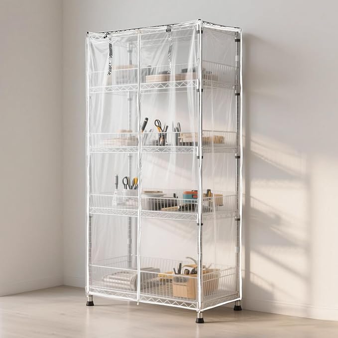 Waterproof Shelf Cover, Durable Dustproof Storage Wire Rack Covers, Outdoor - Image 2