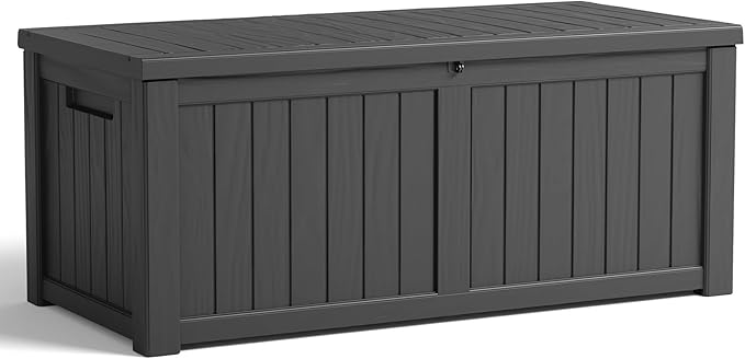 120 Gallon Resin Deck Box, Lockable Patio Outdoor Storage Box - Image 2