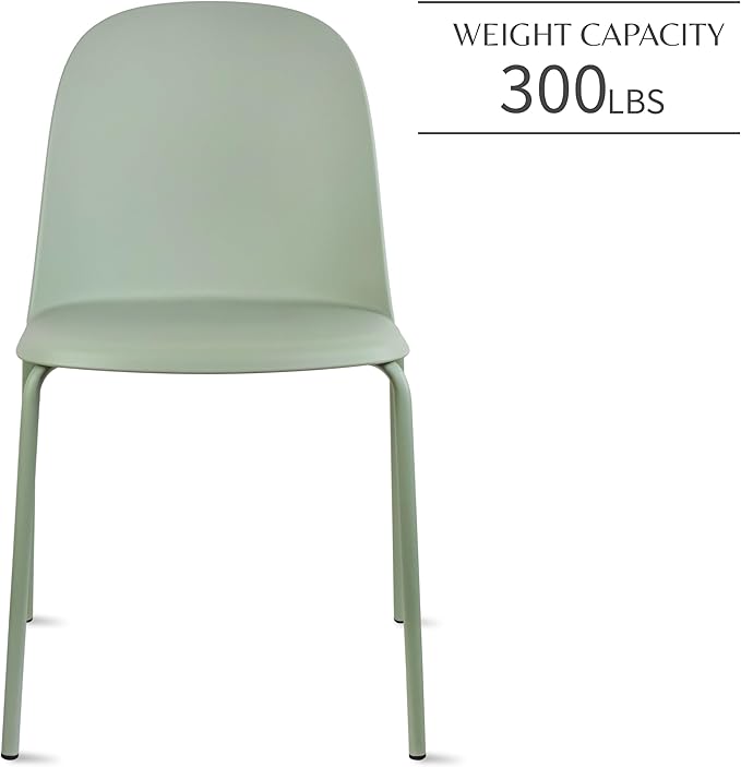 2xhome Modern Stackable Armless Dining Chair | Plastic Shell Seat - Image 5