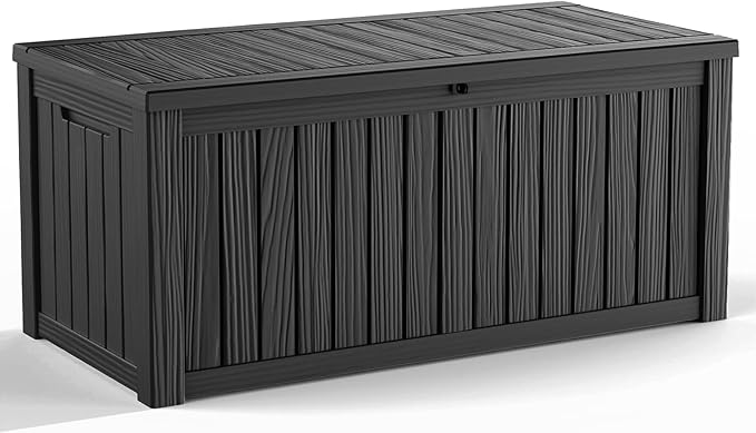 150 Gallon Outdoor Storage Box, Weather Resistant & Waterproof Resin Deck Box by KFY