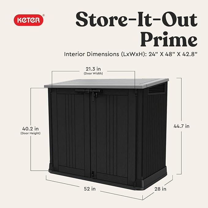 Keter Store-It-Out Prime 4.3 x 3.7 ft. Outdoor Resin Storage Shed - Image 2