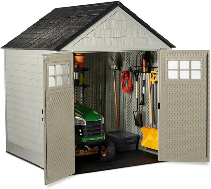 Rubbermaid 7 Foot by 7 Foot Weatherproof Outdoor Storage Shed - Image 3