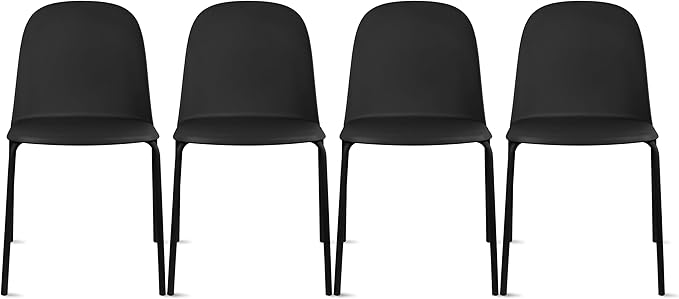 2xhome Modern Stackable Armless Dining Chair | Plastic Shell Seat by 2xhome