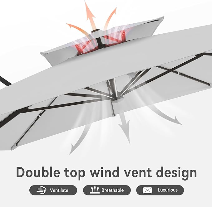 10 X 13 FT Cantilever Outdoor Patio Umbrella - Image 7