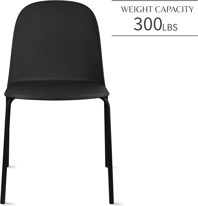 2xhome Modern Stackable Armless Dining Chair | Plastic Shell Seat - Image 5