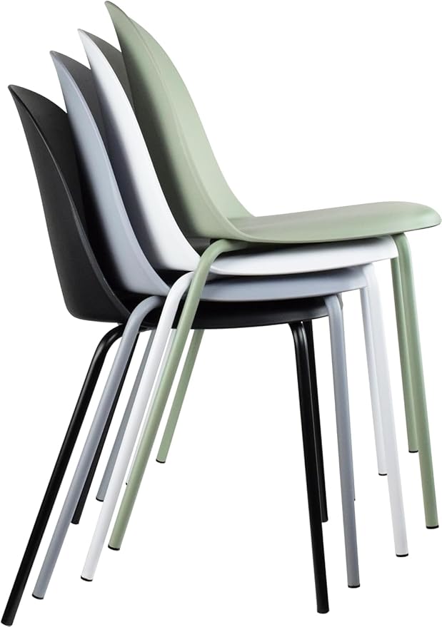 2xhome Modern Stackable Armless Dining Chair | Plastic Shell Seat - Image 4