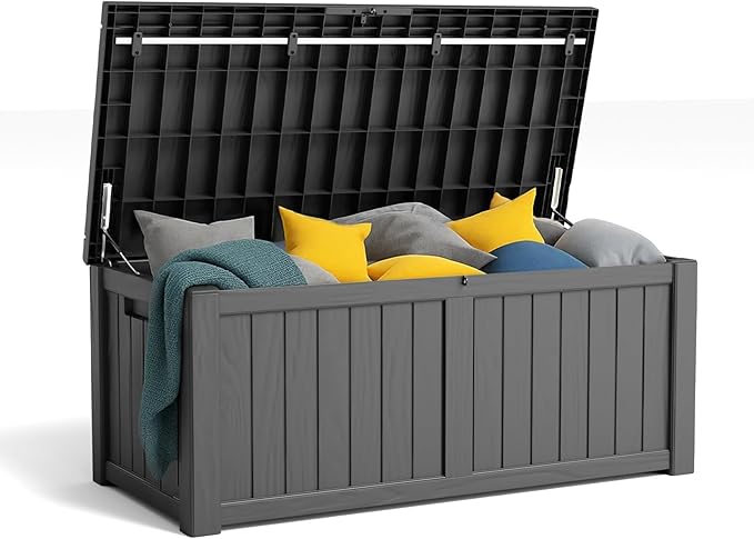 120 Gallon Resin Deck Box, Lockable Patio Outdoor Storage Box by OutdoorLivingPerfected