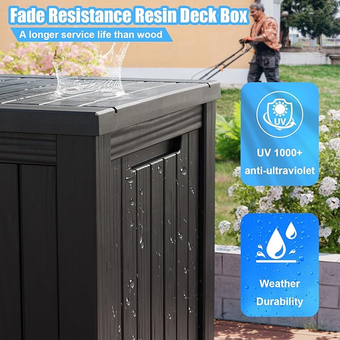 200 Gallon Outdoor Deck Box, Lockable Waterproof Outdoor Storage Boxes - Image 3