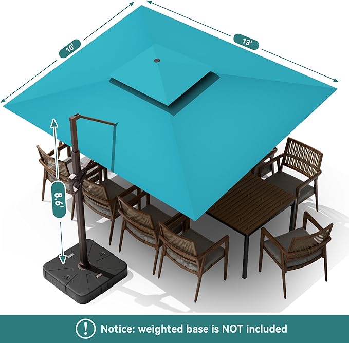 10 X 13 FT Cantilever Outdoor Patio Umbrella - Image 8