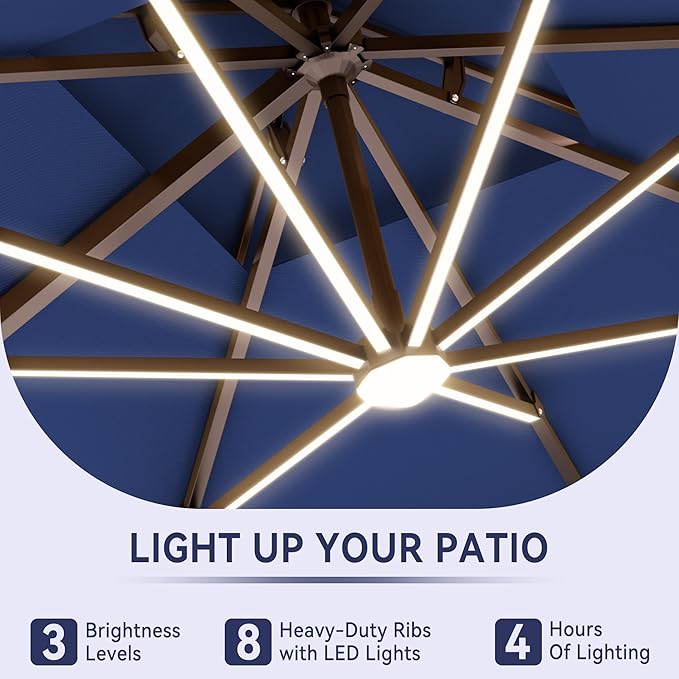 10 X 13 FT Cantilever Outdoor Patio Umbrella - Image 3