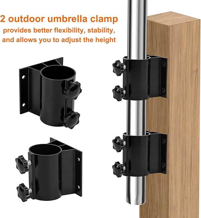 2PCS Patio Umbrella Holder Outdoor Umbrella Stand Heavy Duty Umbrella Mount - Image 4