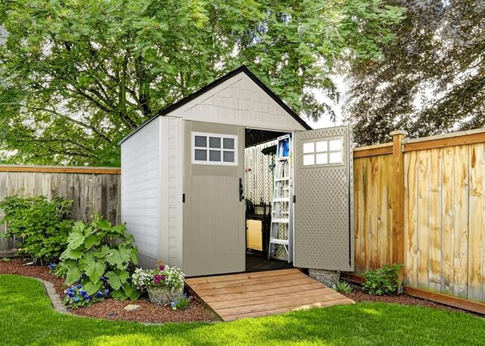 Rubbermaid 7 Foot by 7 Foot Weatherproof Outdoor Storage Shed - Image 9