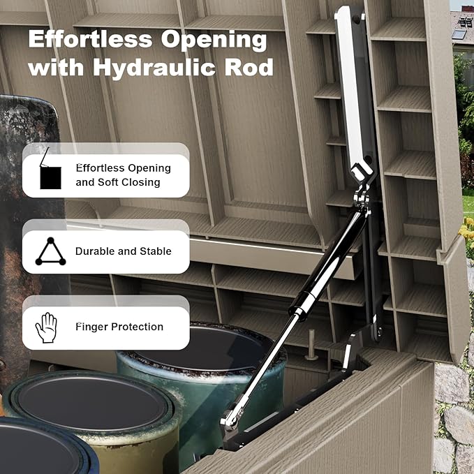 280 Gallon Outdoor Storage Box, Large Resin Deck Box - Image 4