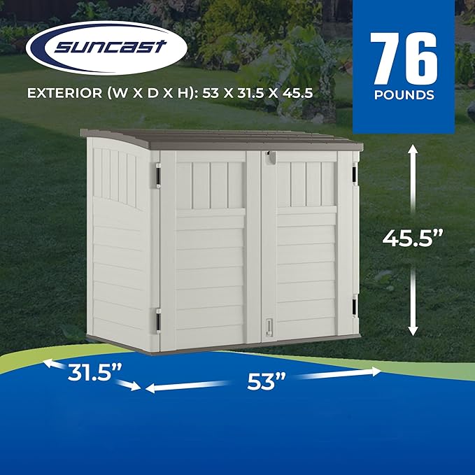 Suncast 3 Pack 34 Cu Ft Capacity Horizontal Outdoor Storage Shed - Image 2