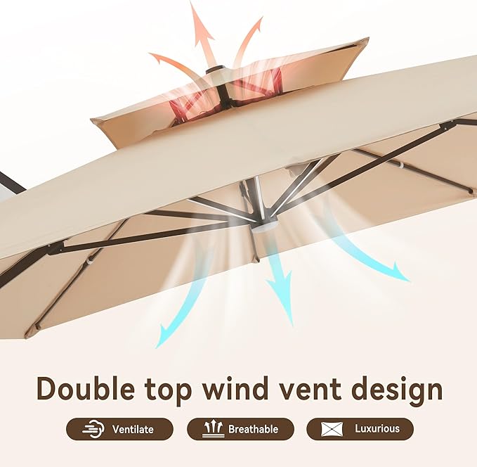 10 X 13 FT Cantilever Outdoor Patio Umbrella - Image 3