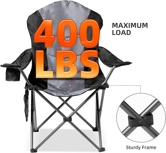 2 Pack Folding Camping Chairs for Adults - Image 4