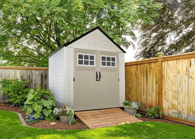 Rubbermaid 7 Foot by 7 Foot Weatherproof Outdoor Storage Shed - Image 4