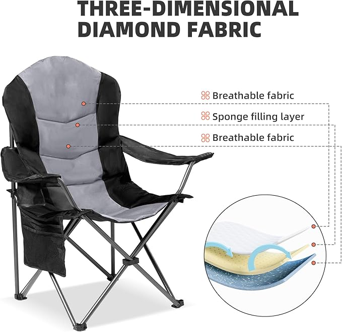 2 Pack Folding Camping Chairs for Adults - Image 5