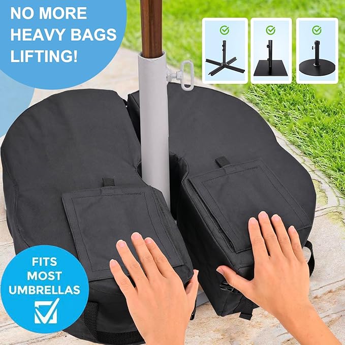 2 Pcs Quality Umbrella Base Weight, Umbrella Base Weights Sandbag, 80 Lb of - Image 2