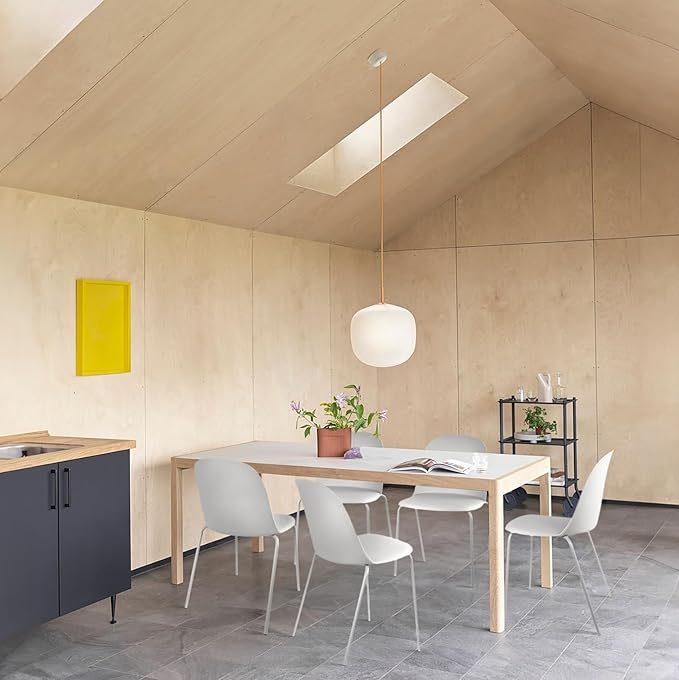 2xhome Modern Stackable Armless Dining Chair | Plastic Shell Seat - Image 2