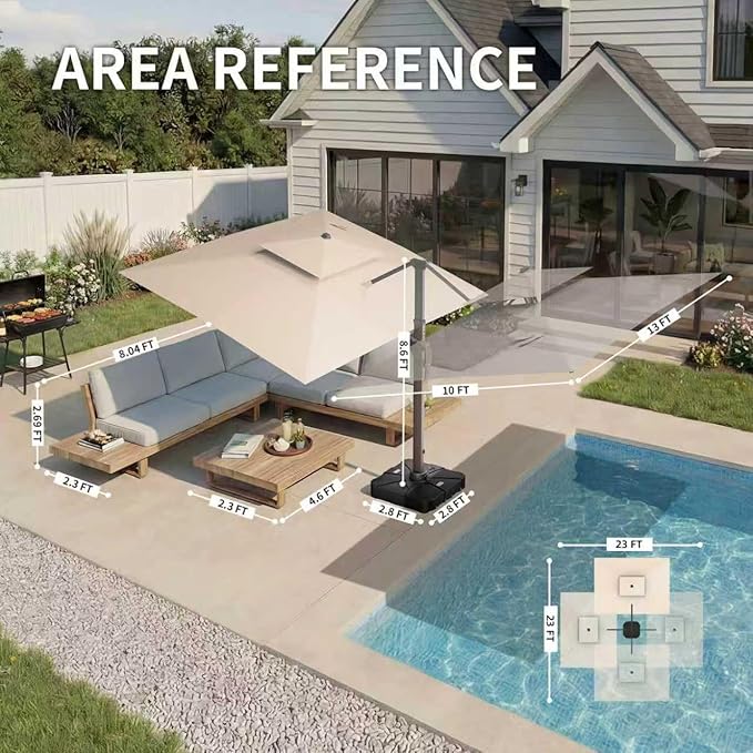 10 X 13 FT Cantilever Patio Umbrella - Image 4