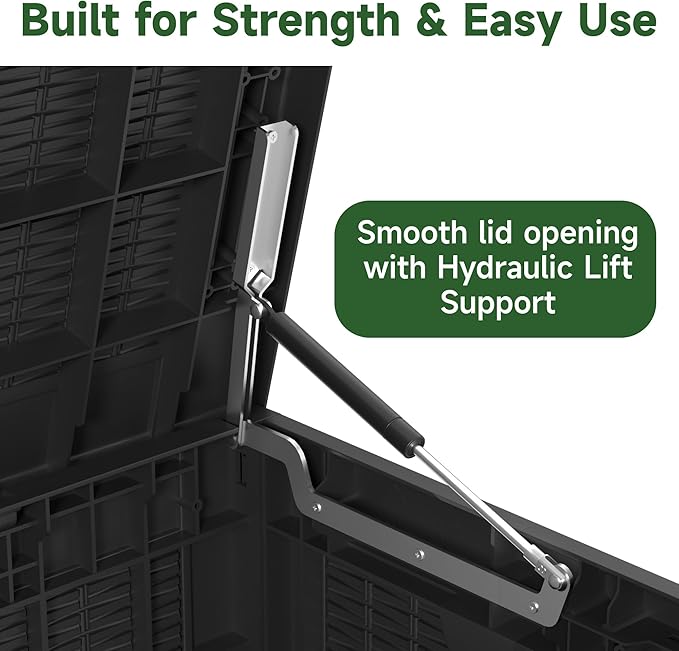 120 Gallon Waterproof Outdoor Storage Box, Resin Deck Box, Lockable Outside - Image 7