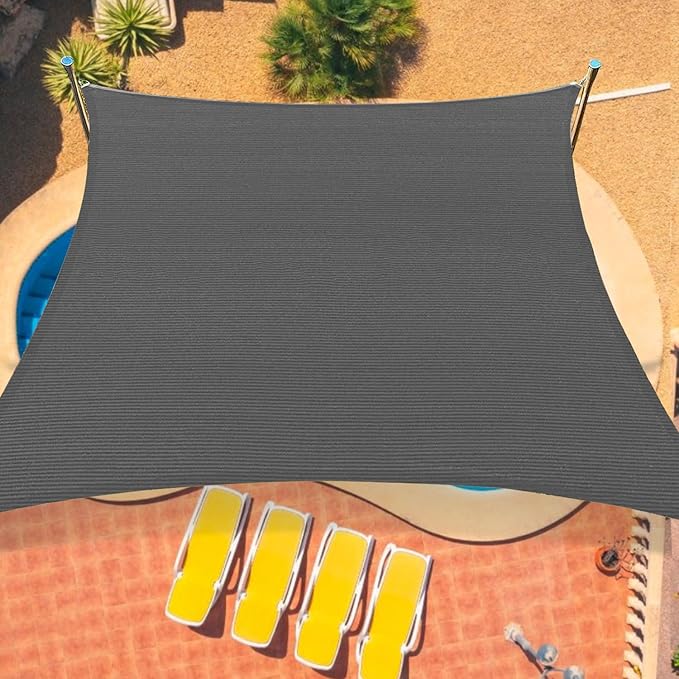 16'x20' Sun Shade Sail Curved Commercial Outdoor Shade Cover Dark Grey by OOTONAT