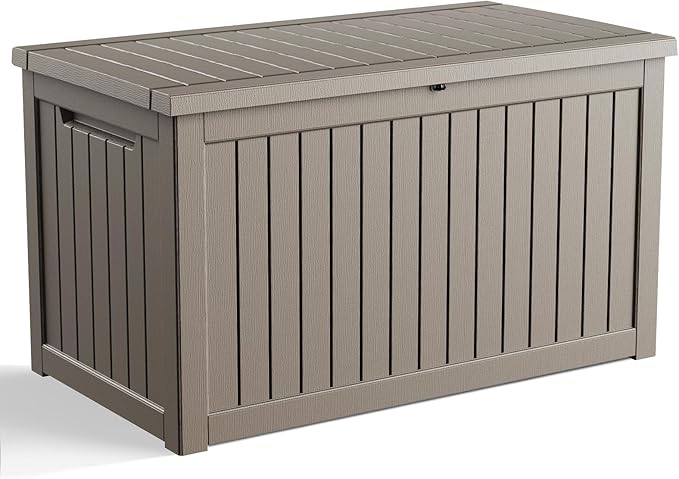 280 Gallon Outdoor Storage Box, Large Resin Deck Box by Unknown
