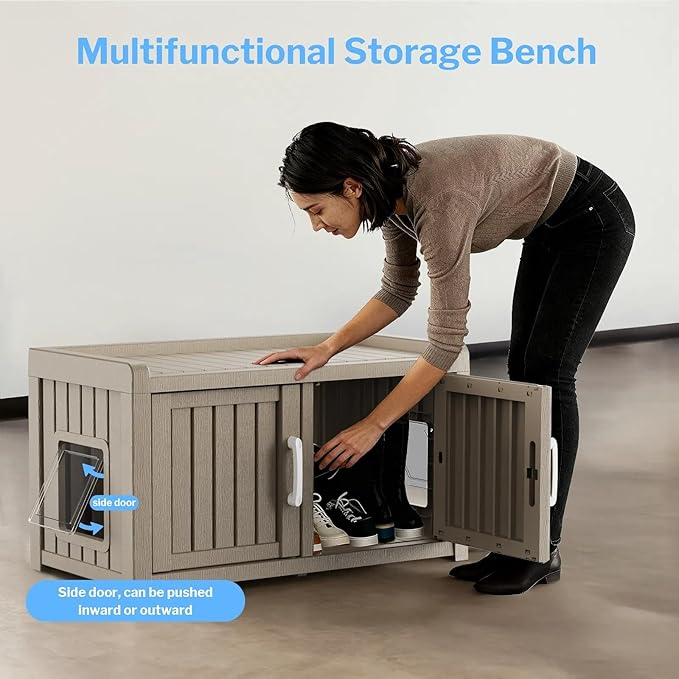 2 Doors Shoe Storage Bench - Image 6