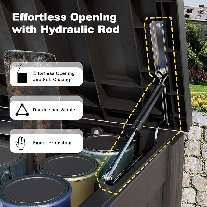 180 Gallon Outdoor Storage Box, Large Resin Deck Box - Image 3