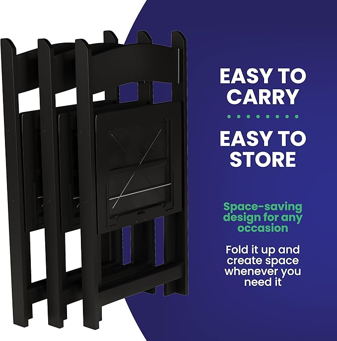 200 Black Resin Stackable Folding Chair - Image 6